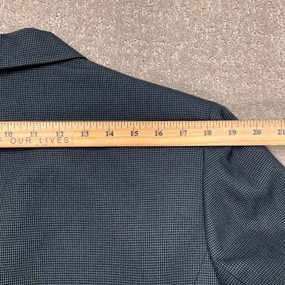 Le Suit Skirt Suit Women 20W Green Teal Micro-Check 4-Button Classic Officewear